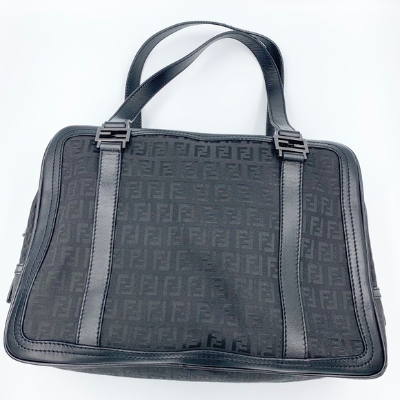 Fendi Zuccha Ff Monogram Leather & Canvas Bag - Picture 5 of 8